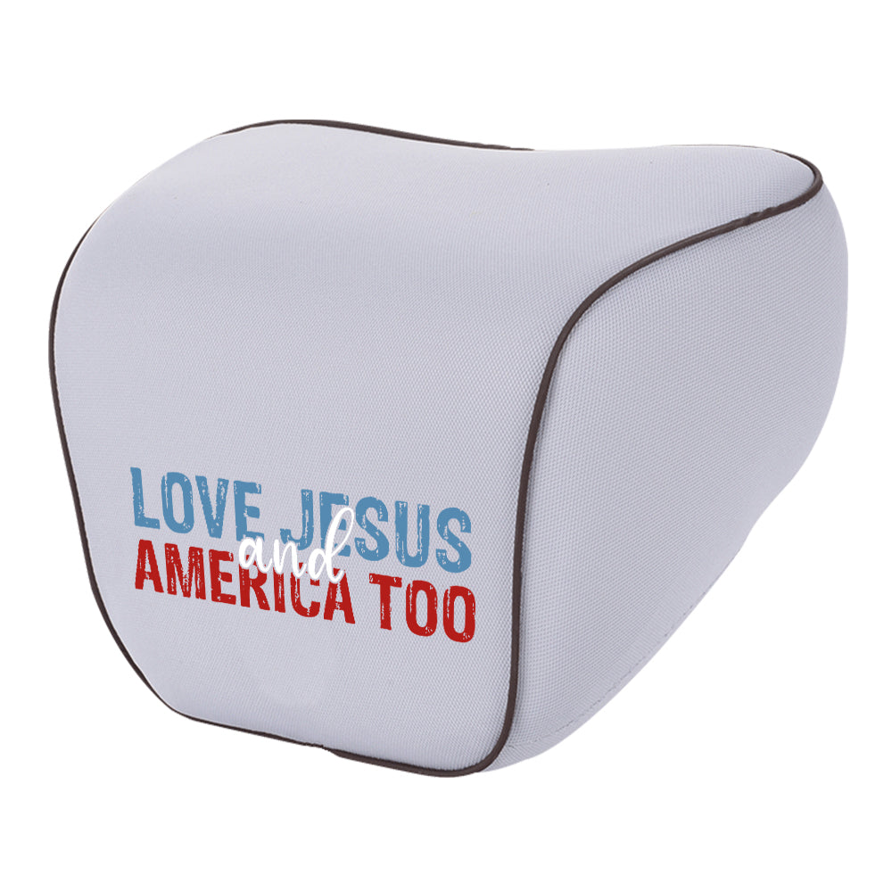 Love Jesus And America Too Lumbar Support Cushion for Car and Headrest Neck Pillow Kit, Custom For Cars, Ergonomically Design for Car Seat, Car Accessories, 4th of July 05