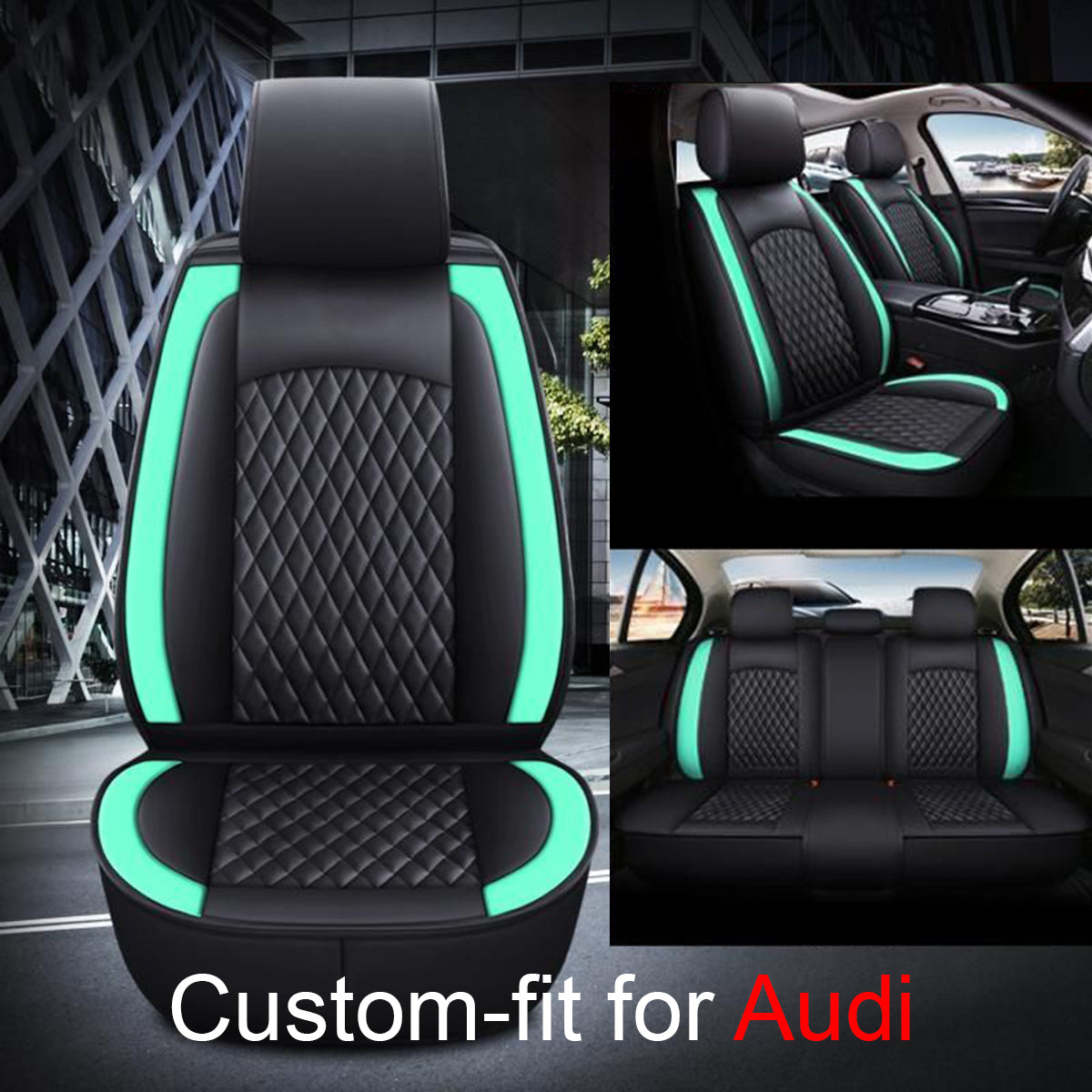 2 Car Seat Covers Full Set, Custom-Fit For Car, Waterproof Leather Front Rear Seat Automotive Protection Cushions, Car Accessories DLRA211