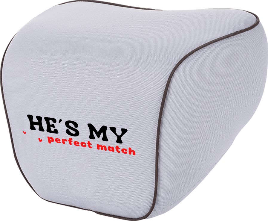 She's My Perfect Match -He's My Perfect Match Lumbar Support Cushion for Car and Headrest Neck Pillow Kit, Valentines Day Custom For Cars, Ergonomically Design for Car Seat, Car Accessories, Couple Matching Puzzle 03