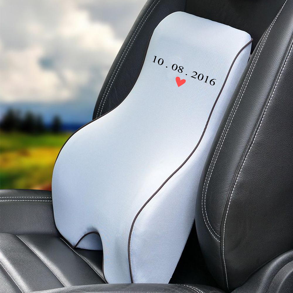 Personalized Anniversary Lumbar Support Cushion for Car and Headrest Neck Pillow Kit, Personalized Gift Custom Name, Anniversary Couple Gift Personalized, Happy Anniversary, Valentines Day Gift Romantic, Valentines Gift For Husband, Car Accessories 05