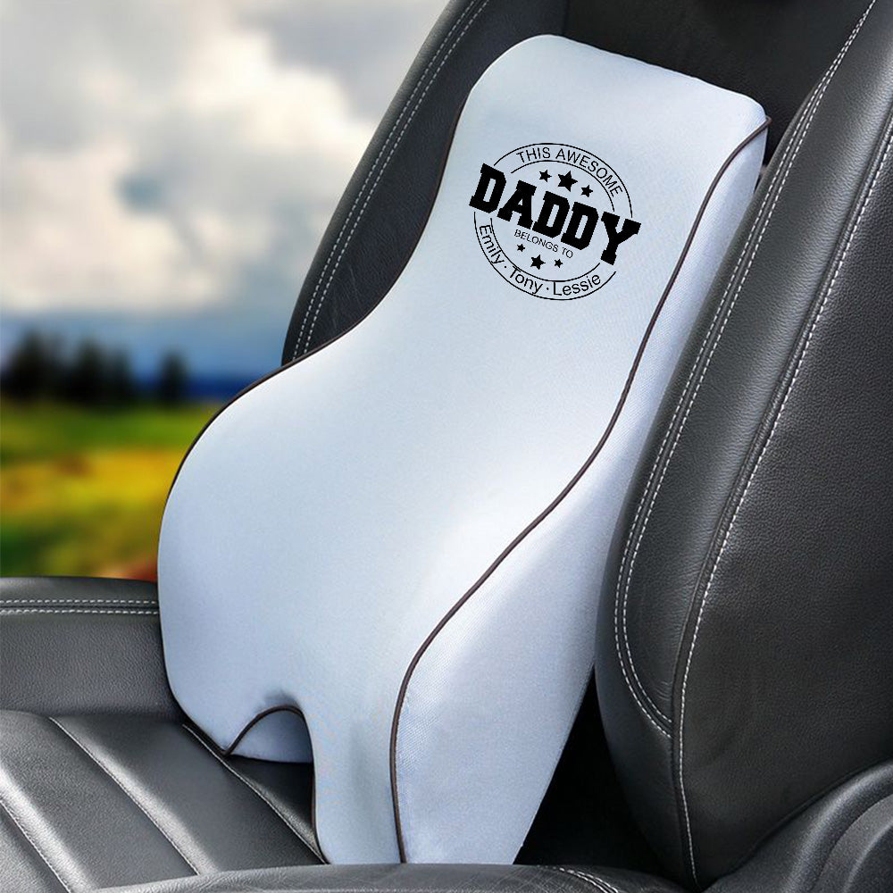 Personalized Lumbar Support Cushion for Car and Headrest Neck Pillow Kit, Happy Father's Day, Custom For Cars, Ergonomically Design for Car Seat, Car Accessories, Gift for Daddy 18