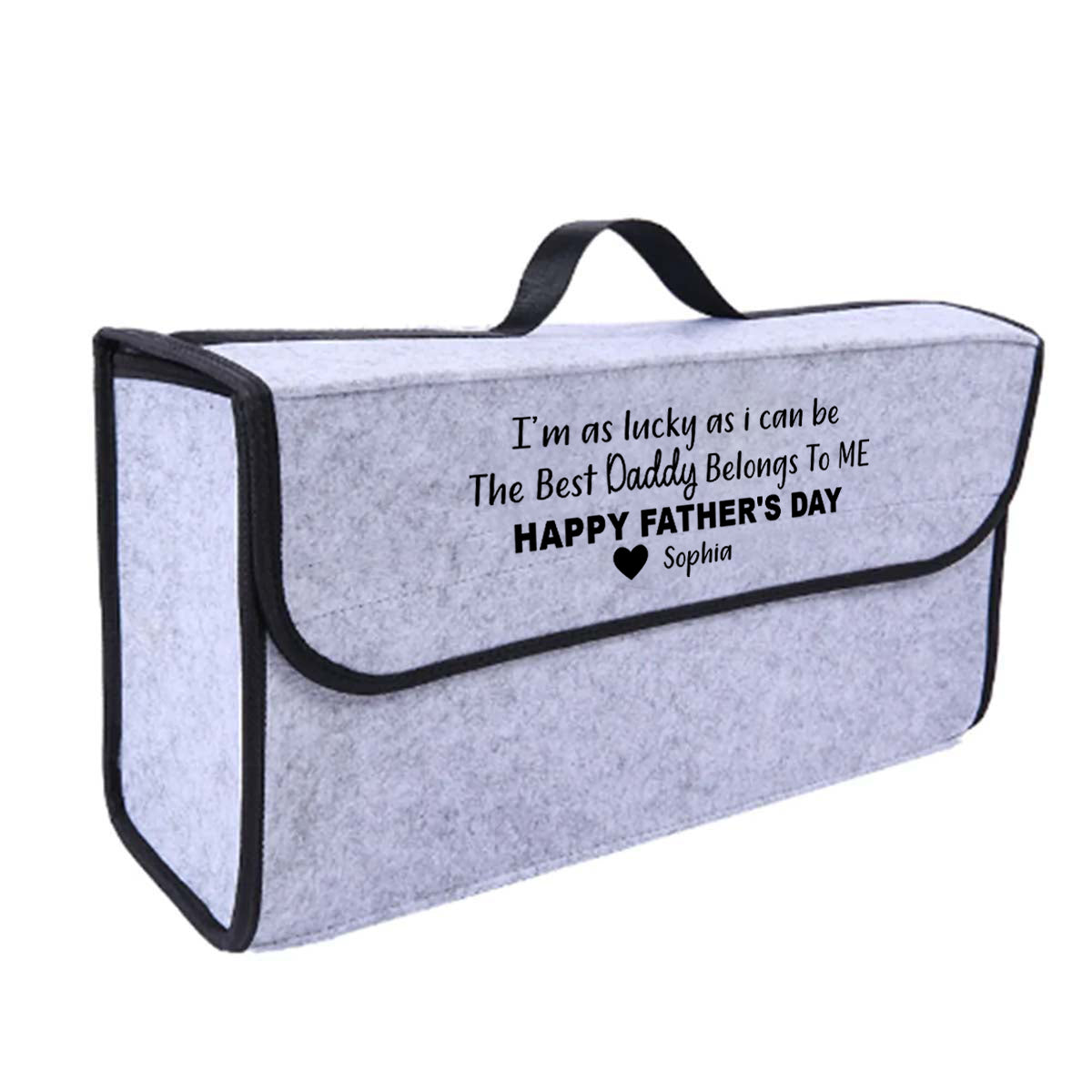 Personalized Soft Felt Car Bag Organizer, Happy Father's Day Folding Car Storage Box Non Slip Fireproof Car Trunk Organizer, Custom For Your Cars, Car Accessories, Gift for Daddy 13