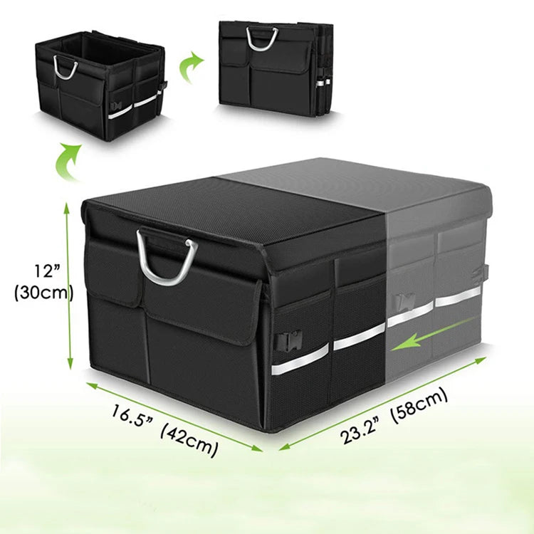 OEM Factory Waterproof Oxford Car Accessories Trunk Organizer: Versatile Foldable Car Travel Storage Bag - Delicate Leather