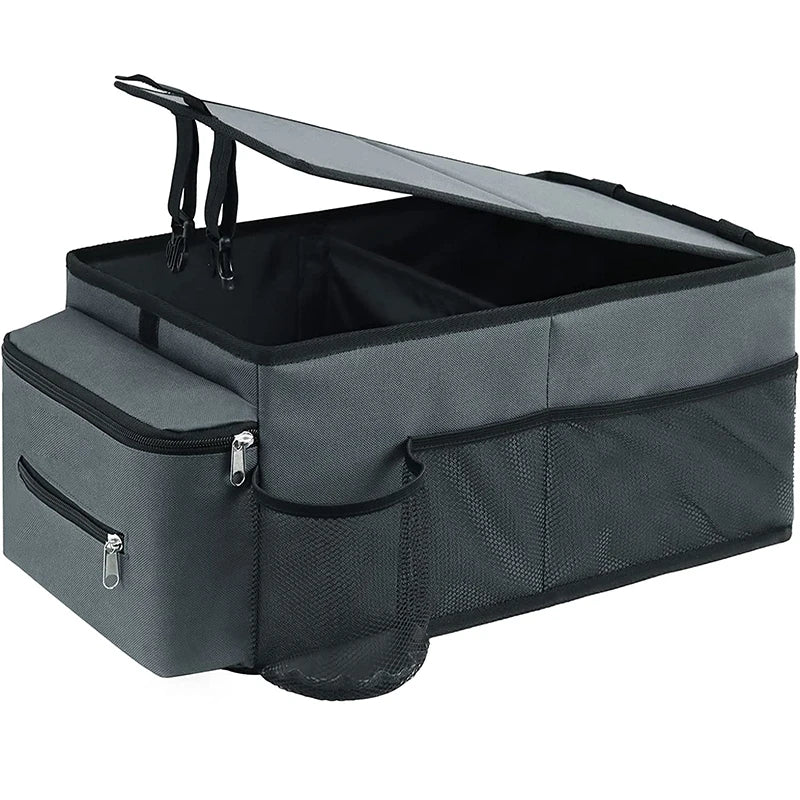 Car Seat Organizer Durable Collapsible Cargo Storage Box Car Black Box Trunk Box Car Trunk Organizer - Delicate Leather