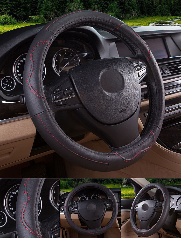 Universal Fit Fiber Leather Steering Wheel Cover - New Car Accessories