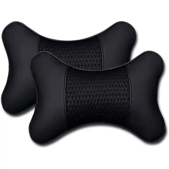 Universal Soft Breathable Leather Car Neck Pillow Set: Enhance Driving Comfort with Comfortable Head and Neck Support - Delicate Leather