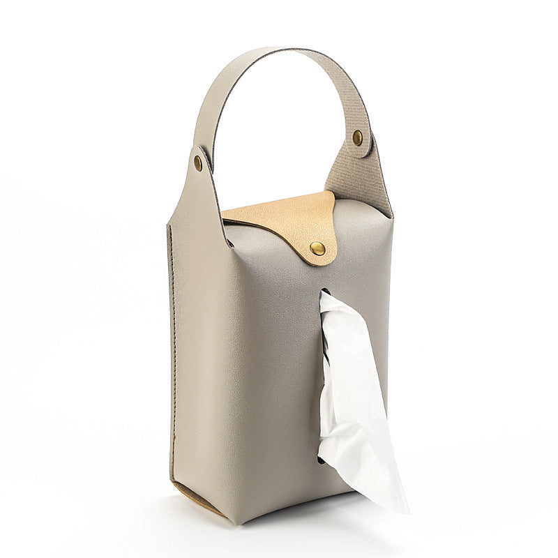 PU Leather Car Seat Back Tissue Holder - Hanging Leather Car Seat Back Tissue Organizer Bag