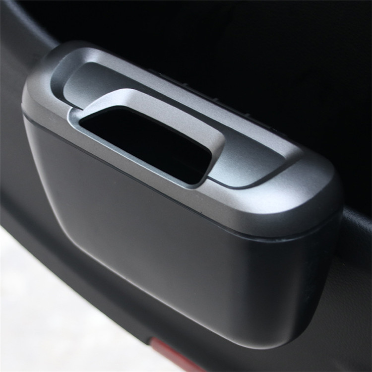 Plastic Door Side Seat Back Mini Car Garbage Trash Bin with Hook for Car Automotive, Car Accessories