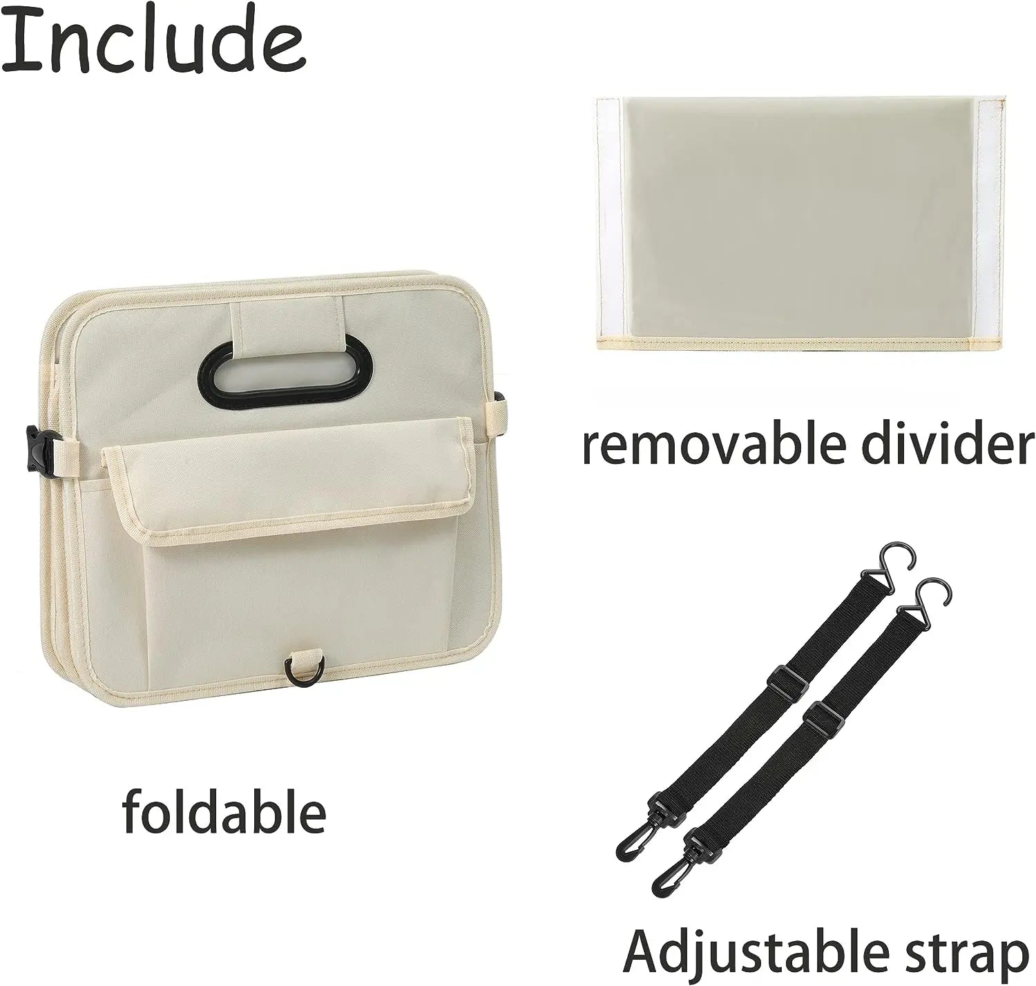 Durable Foldable Car Trunk Organizer - Waterproof 600D Oxford Cloth Material - Delicate Leather