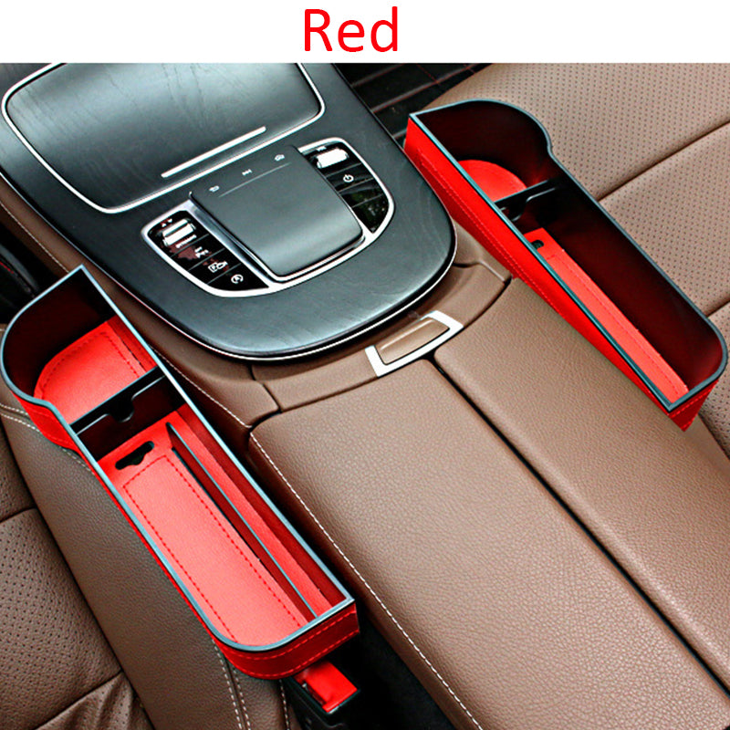 Car Seat Gap Filler Organizer, Custom For All Cars, Multifunctional Car Seat Gap Organizer with Cup Holder - PU Leather Seat Console Storage Box (1PCS)