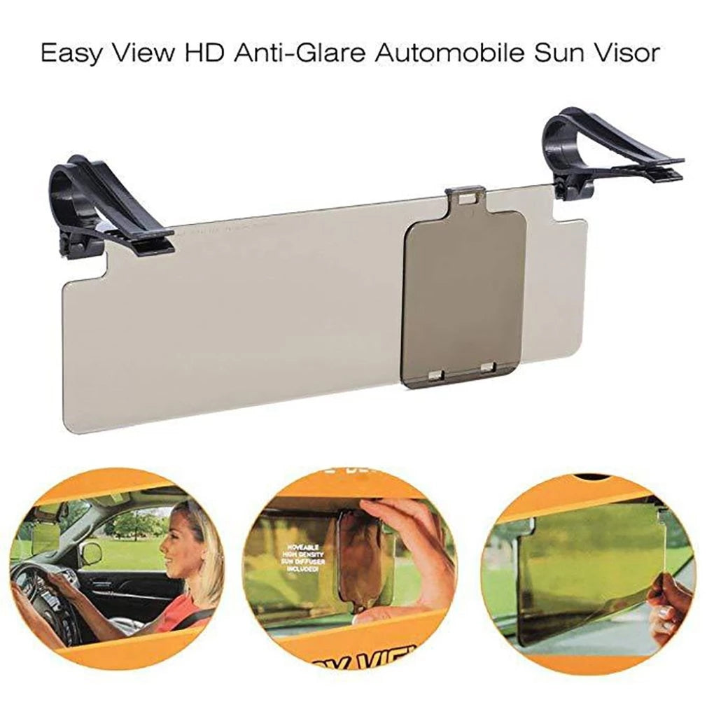 Day and Night Anti-Glare Car Sun Visor, Polarized Sunshade Plate, HD Anti-Dazzle, Anti-UV, Rotatable Adjustable Sun Visor Blocker