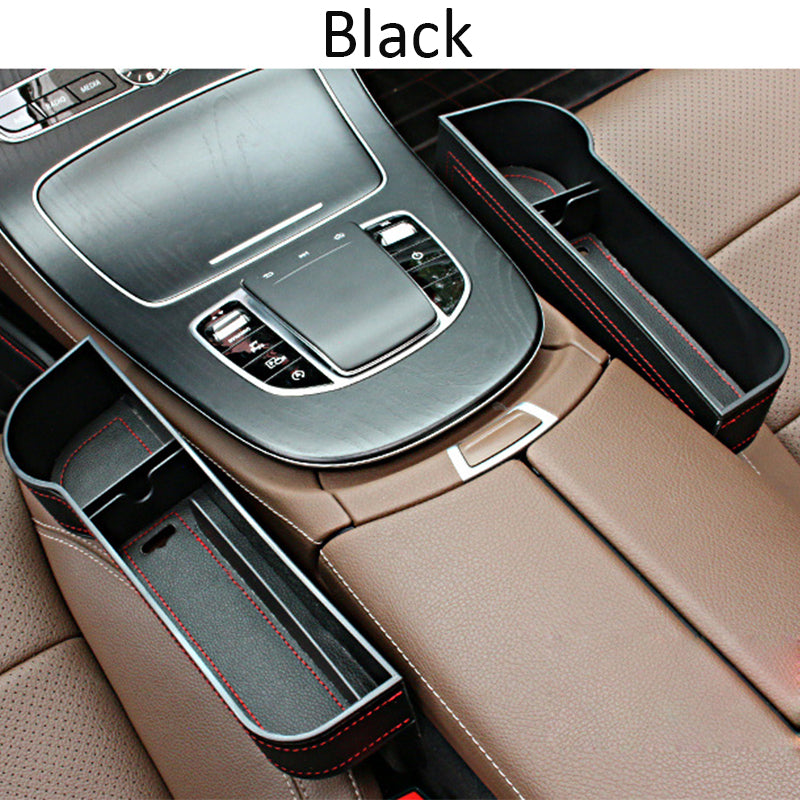 Car Seat Gap Filler Organizer, Custom For All Cars, Multifunctional Car Seat Gap Organizer with Cup Holder - PU Leather Seat Console Storage Box (1PCS)