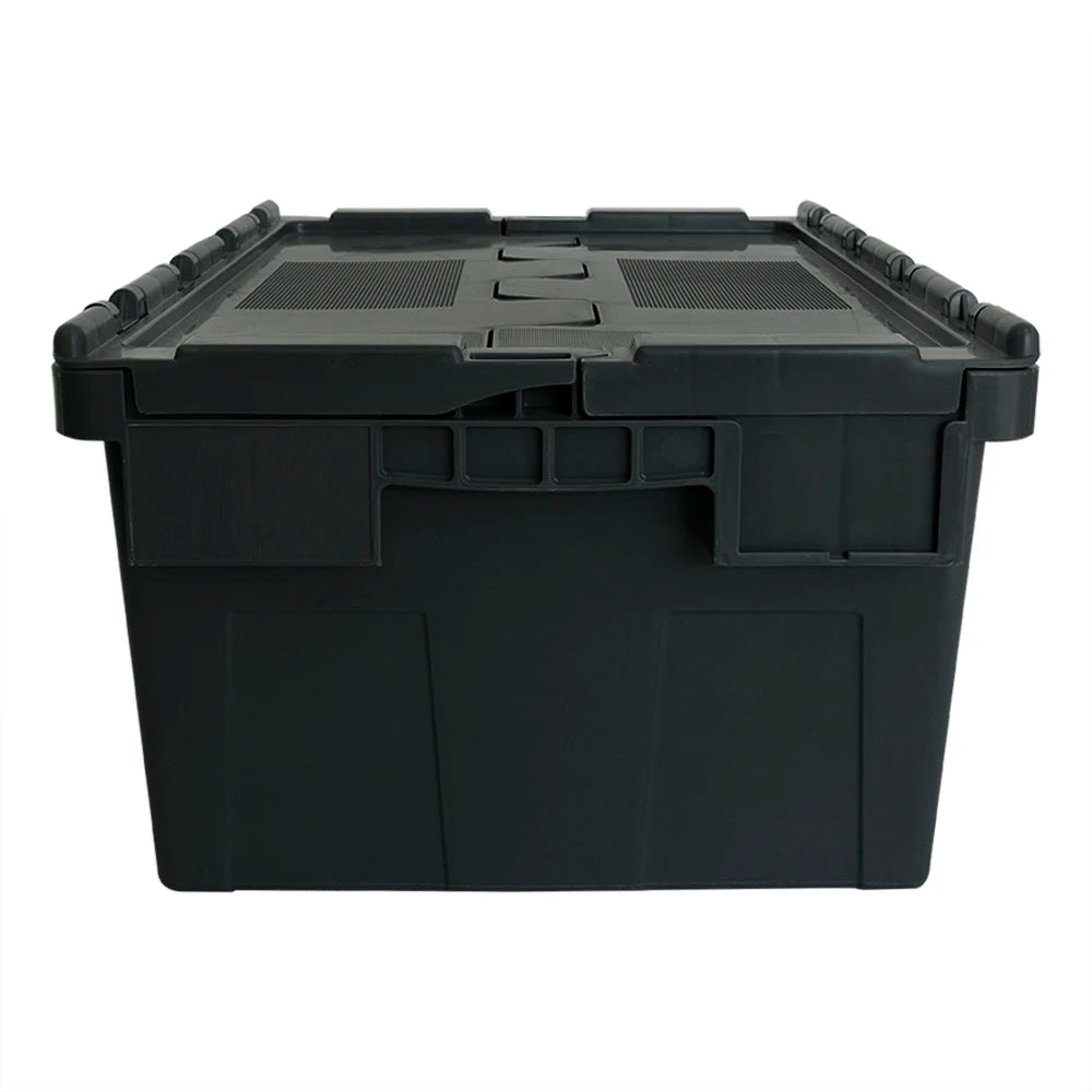 Innovative Tessellated Lid Stackable Storage Boxes - Space-Efficient, Durable, and Easy to Handle - Delicate Leather