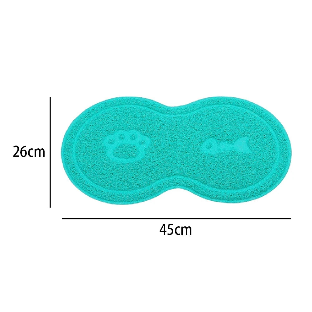 Pet Feeding Mat Dog Cat Eating Drinking Bowl Pad Waterproof Pet Litter Mat Puppy Water Food Dish Tray PVC Feed Placemat for Pet - Delicate Leather