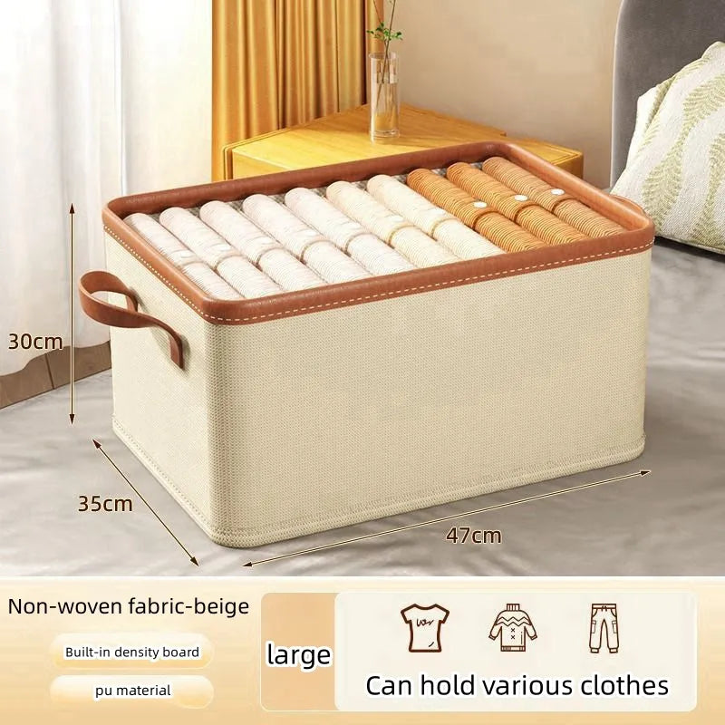 Wardrobe Clothes and Pants Storage Box: The Ultimate Household Organizer for Neatly Storing Jeans and Clothing Layers - Delicate Leather