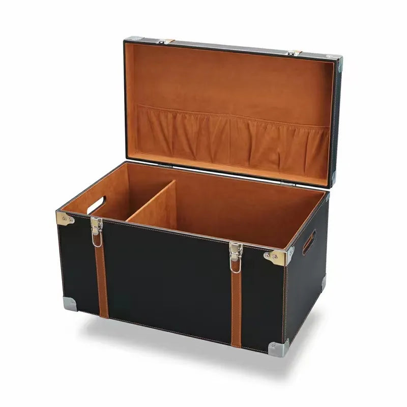 Premium Leather Collapsible Car Cargo Box - Organize Your Trunk with Style - Delicate Leather