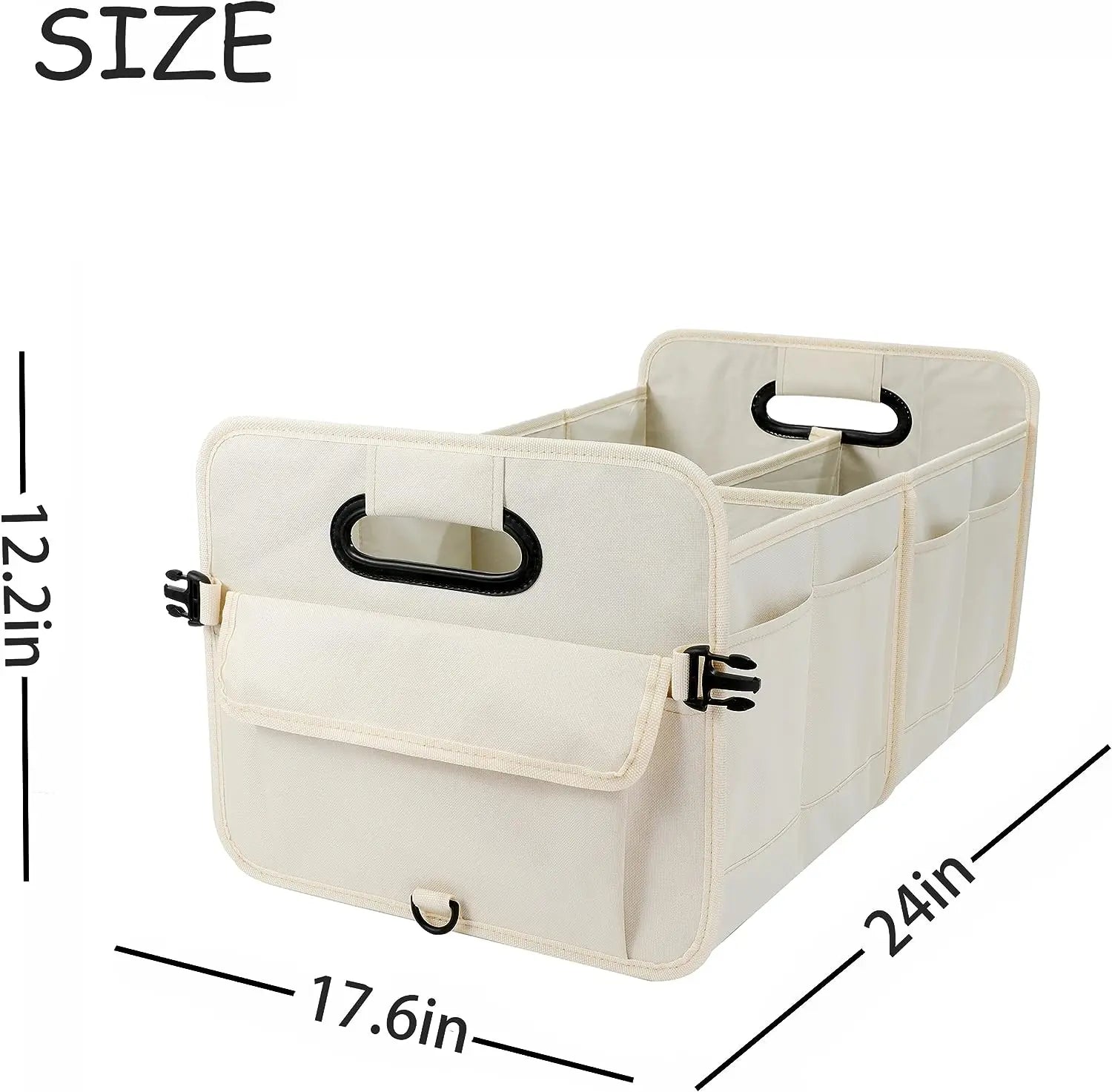 Durable Foldable Car Trunk Organizer - Waterproof 600D Oxford Cloth Material - Delicate Leather