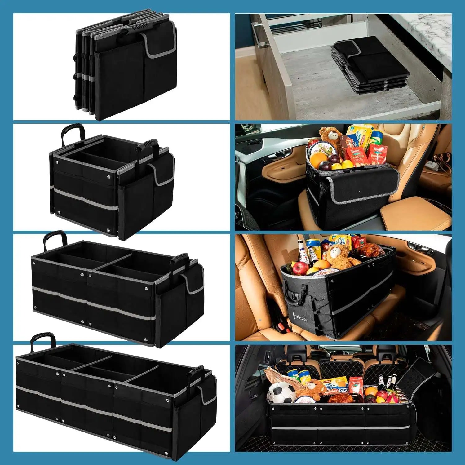 Premium Car Trunk Organizer with Removable Leak-Proof Cooler Bag - Delicate Leather