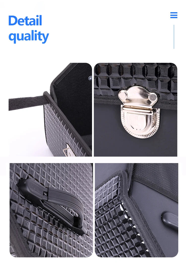 Durable and Premium Foldable Waterproof Cargo Storage Box for Car, Designed for Organized Trunk Space - Ideal Car Accessory for Women - Delicate Leather