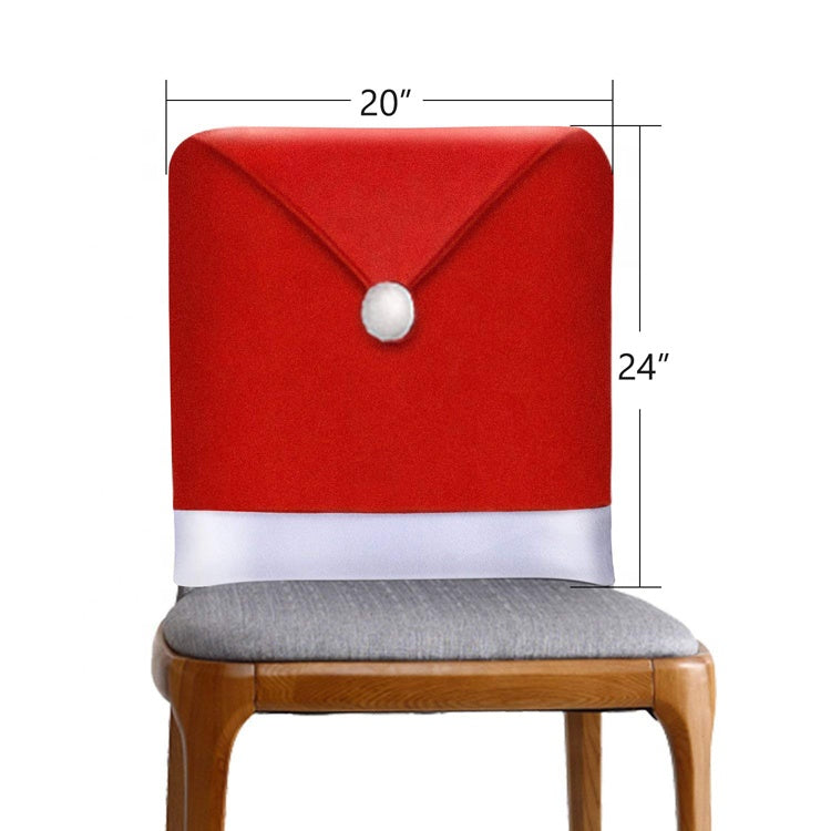 Hot Custom Christmas Decorative Santa Hat Design Chair Back Covers