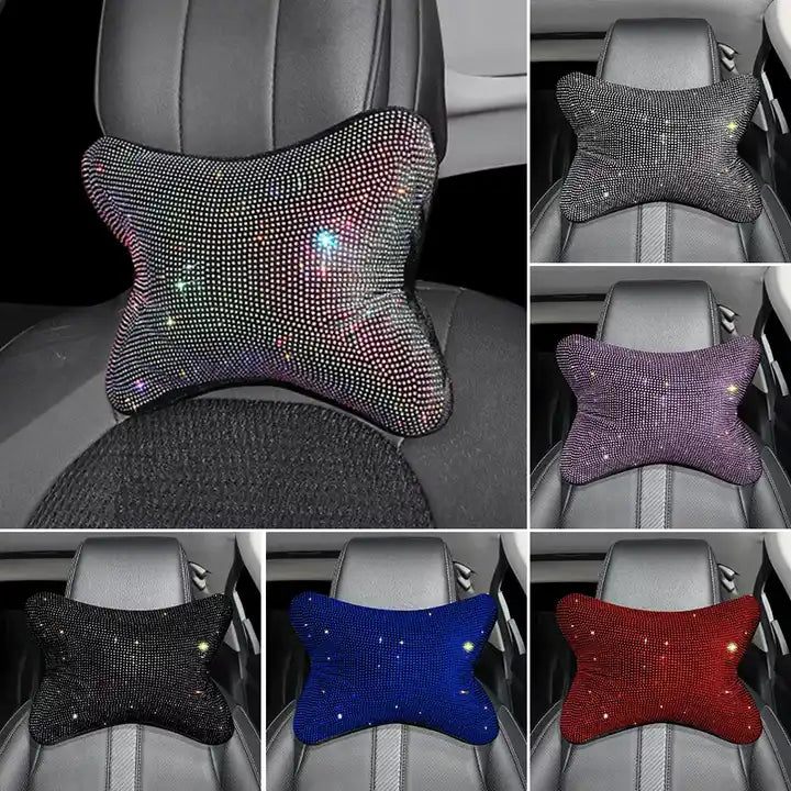 Elevate Your Driving Experience with the Universal Bling Comfortable Fashion Car Seat Head Neck Pillow - Delicate Leather