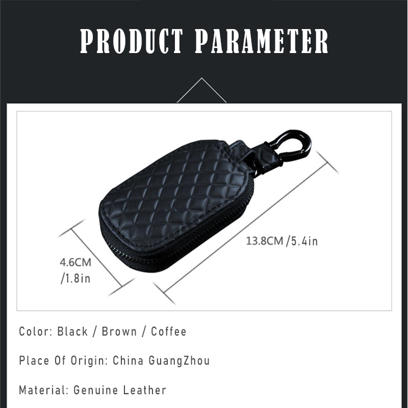 Custom Logo Universal Leather Portable Luxury Car Key Keychain Holder Case