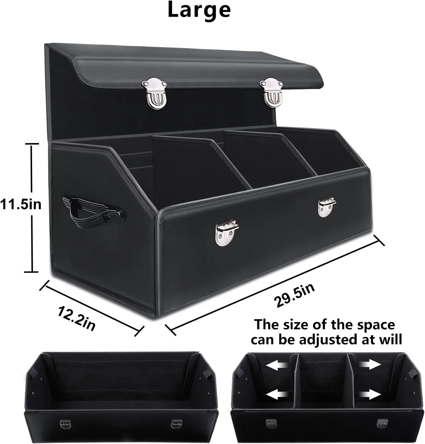 Premium PU Leather Car Trunk Organizer - Streamline Your Car's Storage - Delicate Leather