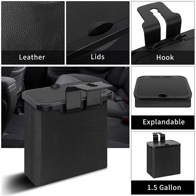 Waterproof Car Trash Can Garbage Bag with Storage Pockets