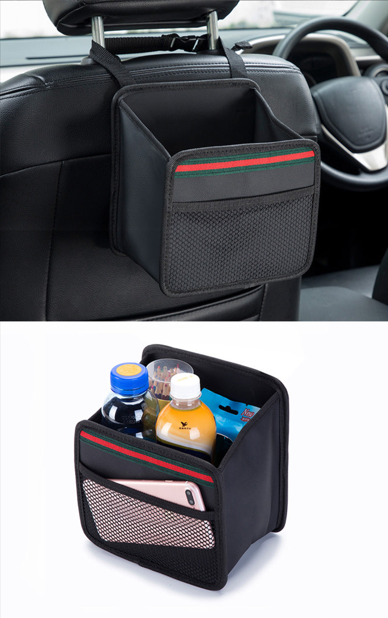 Car Folding Waterproof Hanging Leather Trash Can - Chair Back Storage Box