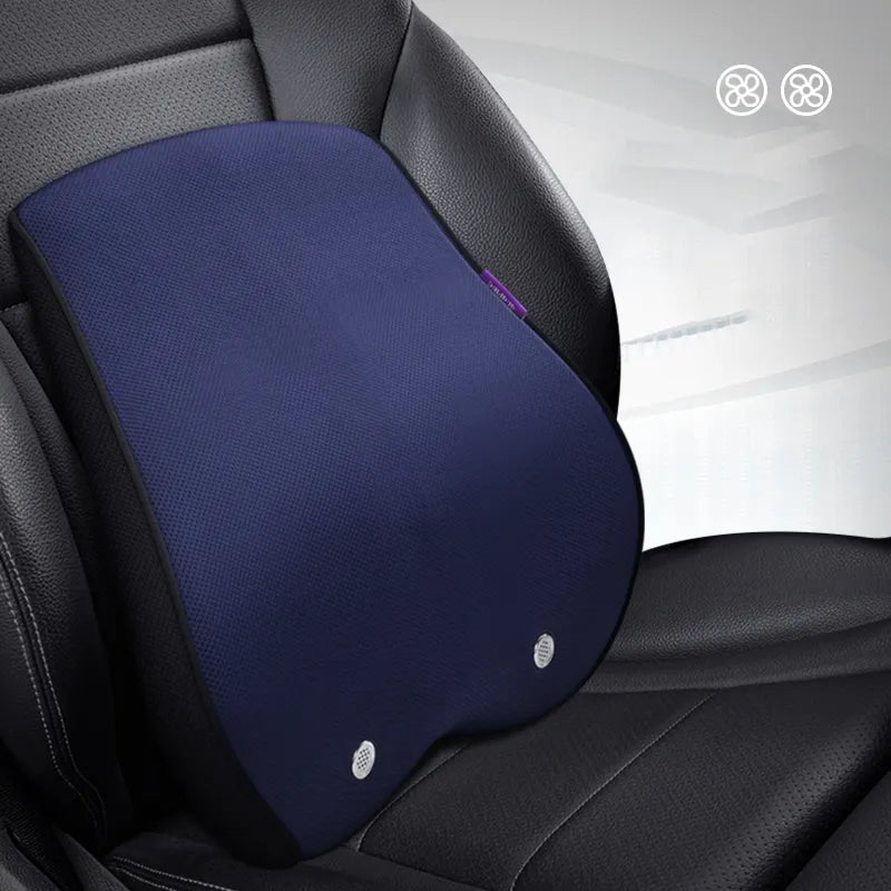 USB-Powered 5V Cooling Lumbar Cushion with Integrated Fans for Car and Indoor Use - Delicate Leather