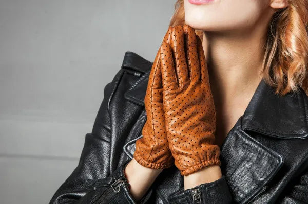 2024 Winter Autumn Women's Fashion Genuine Leather Driving Gloves