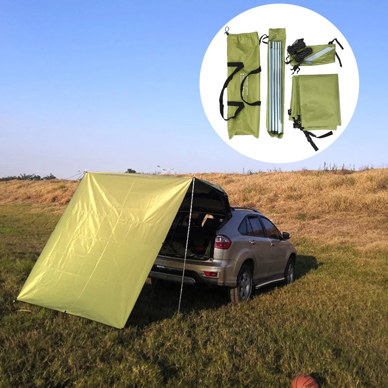 150/200/440CM Car Camping Shelter Shade Portable Roof Top Tent Awning Waterproof UV SUV Rooftop Rain Canopy Car Accessories