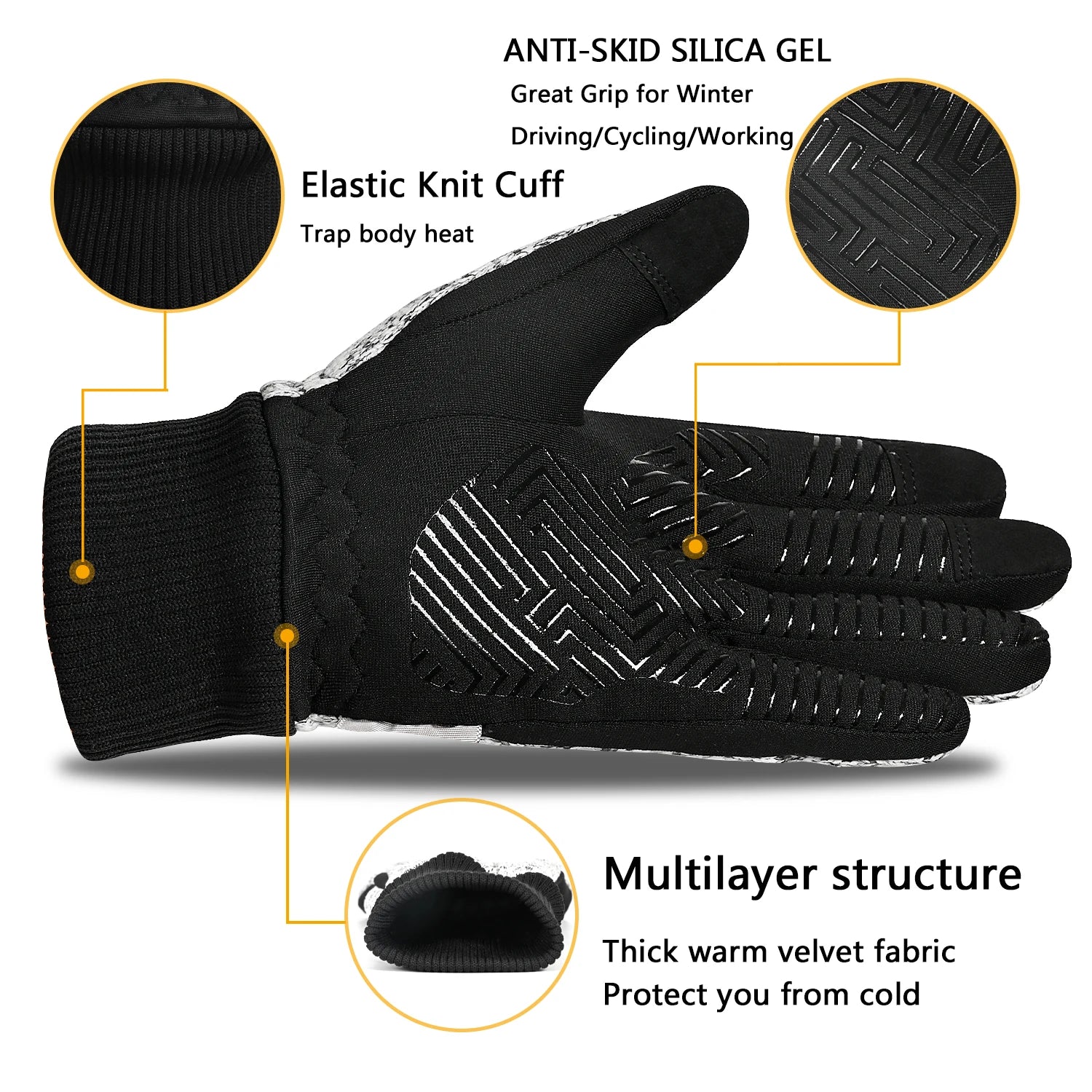 -10℃ Winter Gloves 3M Thinsulate Warm Thermal Touchscreen Bike Gloves