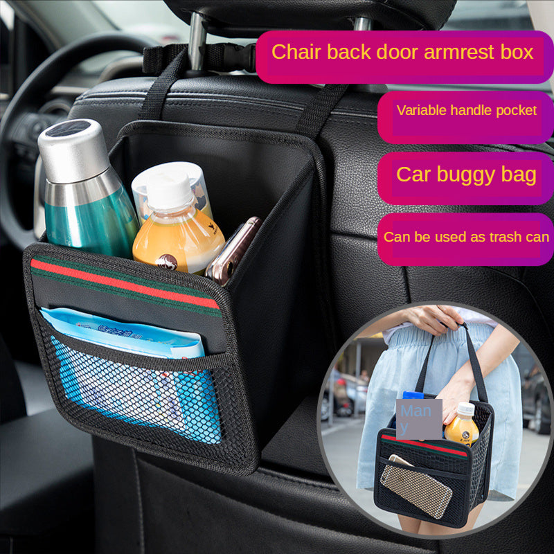 Car Folding Waterproof Hanging Leather Trash Can - Chair Back Storage Box