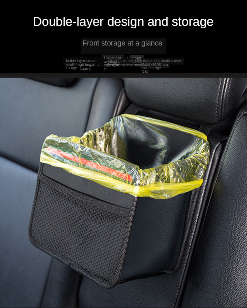 Car Folding Waterproof Hanging Leather Trash Can - Chair Back Storage Box