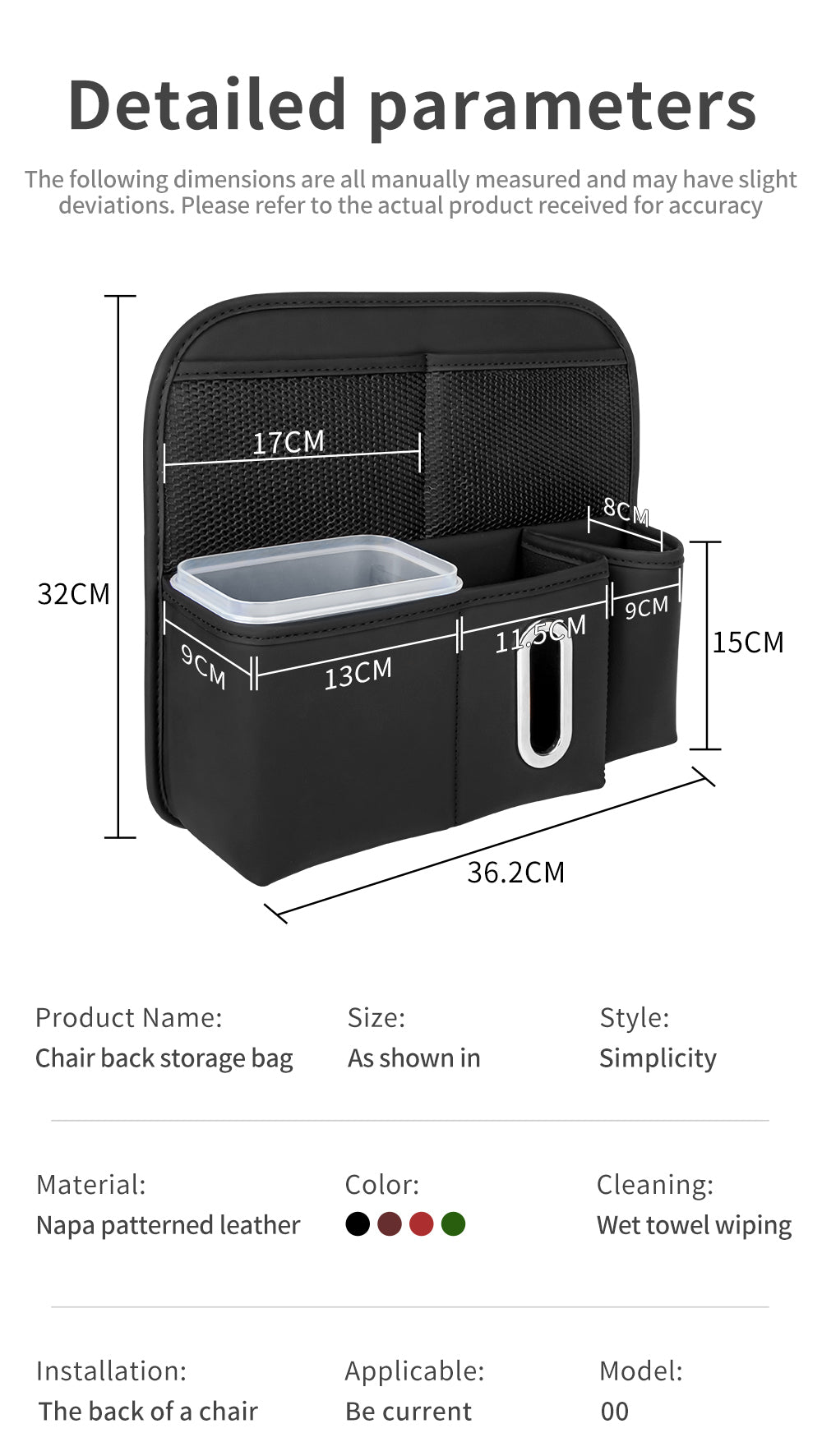 Multifunction Backseat Leather Car Back Seat Bag Organizer With Tablet Holder & 9 Storage Pockets