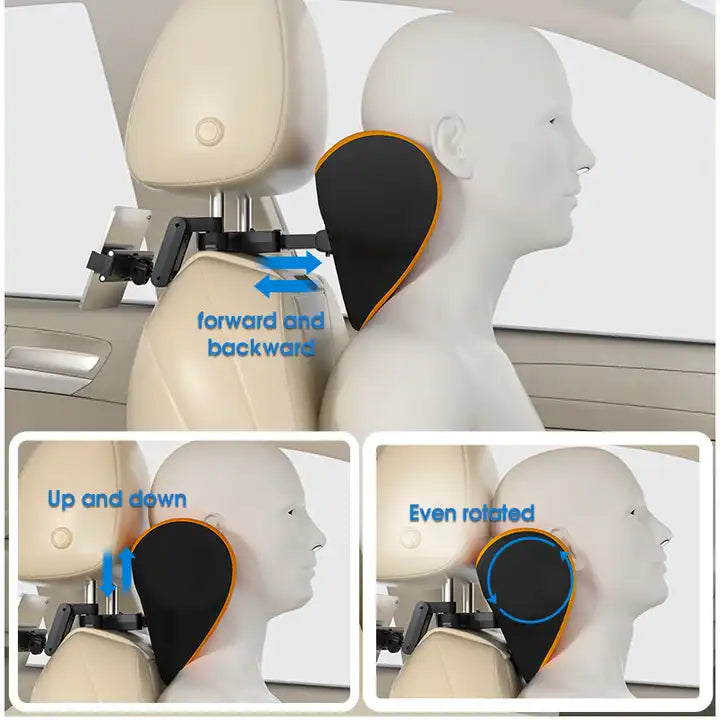 Newly Designed Adjustable Auto Seat Side Headrest Pillow for Enhanced Comfort and Neck Support - Delicate Leather