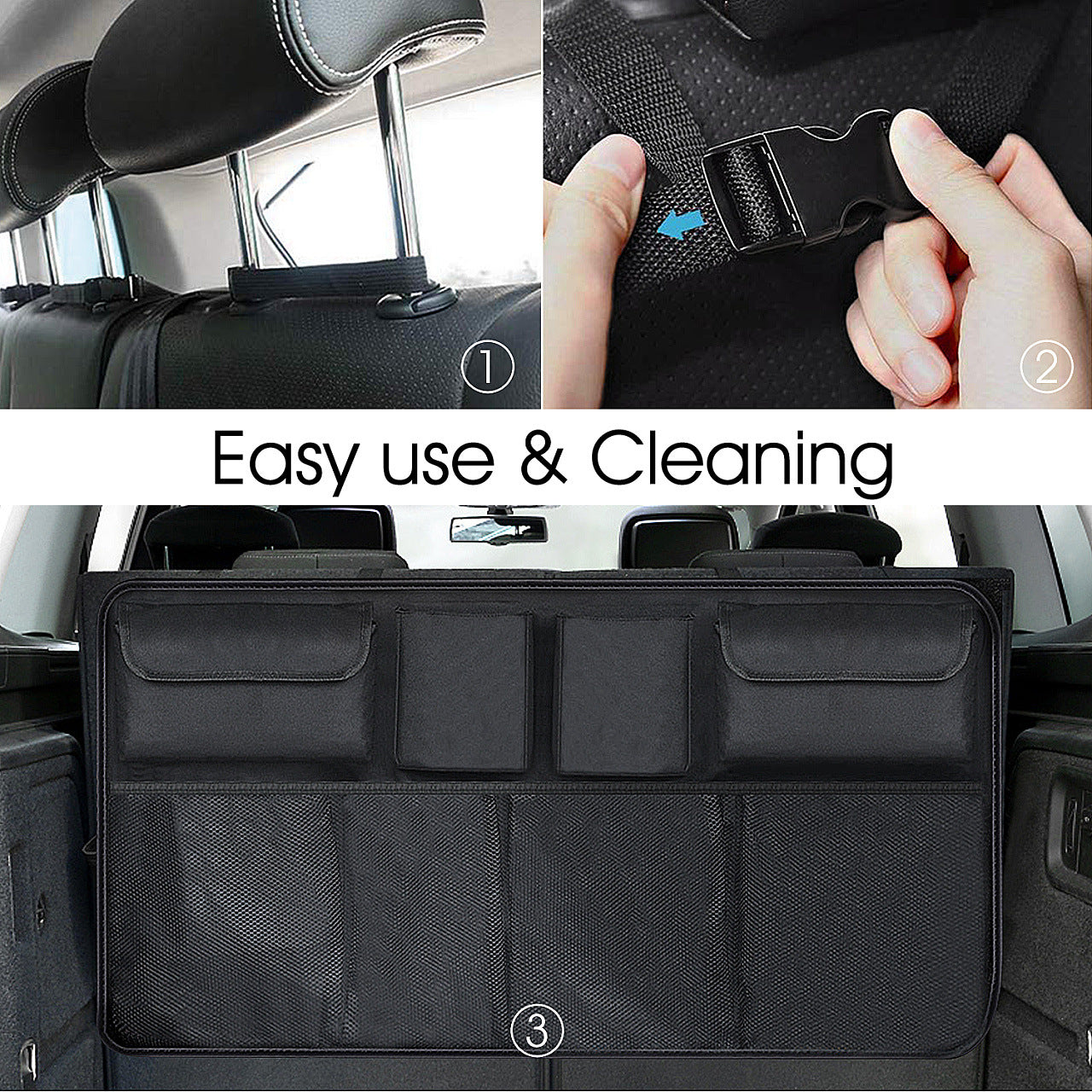 Back Seat Hanging Organizer with 8 Large Storage Bags - Car Trunk Organizer, Custom Fit For Your Cars, Car Accessories