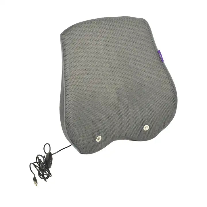USB-Powered 5V Cooling Lumbar Cushion with Integrated Fans for Car and Indoor Use - Delicate Leather