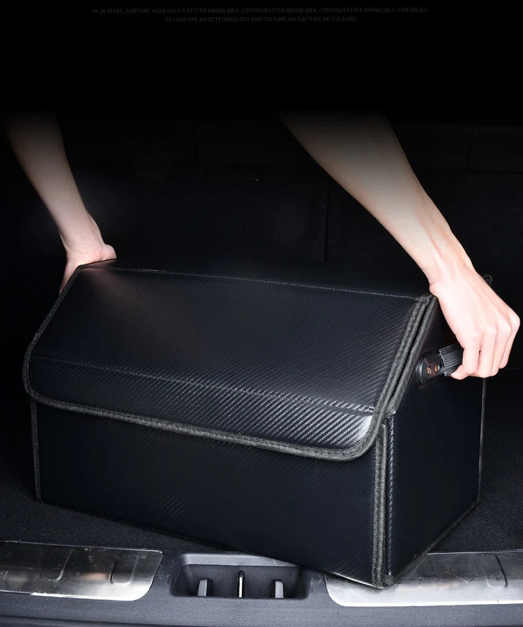 Customizable Detachable Folding Leather Car Trunk Organizer - Spacious Storage Solution