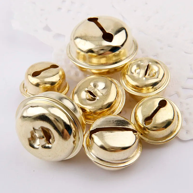 10pc 18/20/26mm Gold Bells Pendants Hanging Christmas Tree Ornaments Christmas Decorations DIY Crafts Accessories - Delicate Leather