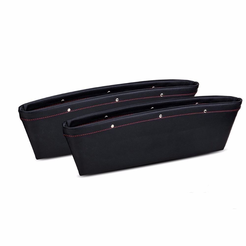 Car Seat Gap Filler Organizer, Custom For All Cars, Auto Car Back Seat Side Door Gap Filler Box Organizer - Durable PU Leather