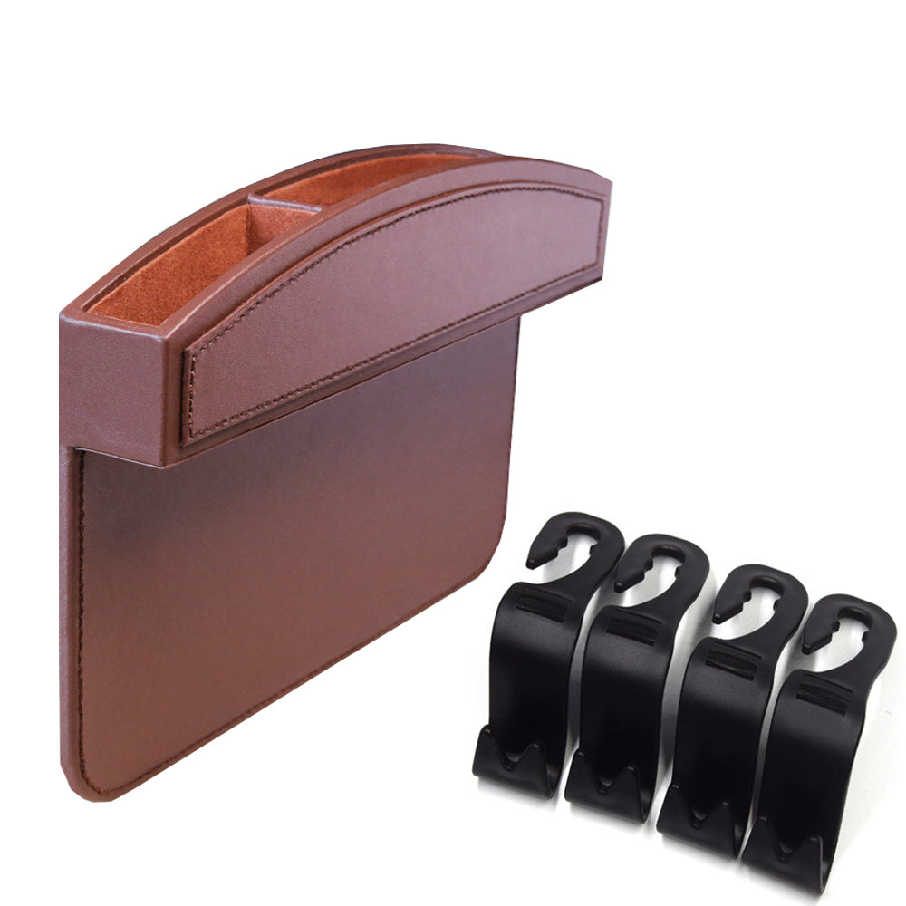 Car Seat Gap Filler Organizer, Custom For All Cars, Leather Car Seat Gap Filler Organizer Box - Car Accessories