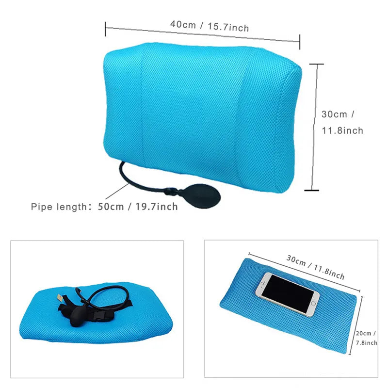 1Pcs BYEPAIN Portable Inflatable Lumbar Support Cushion/ Massage Pillow for Travel Office Car Camping to Wais Back Pain Relief