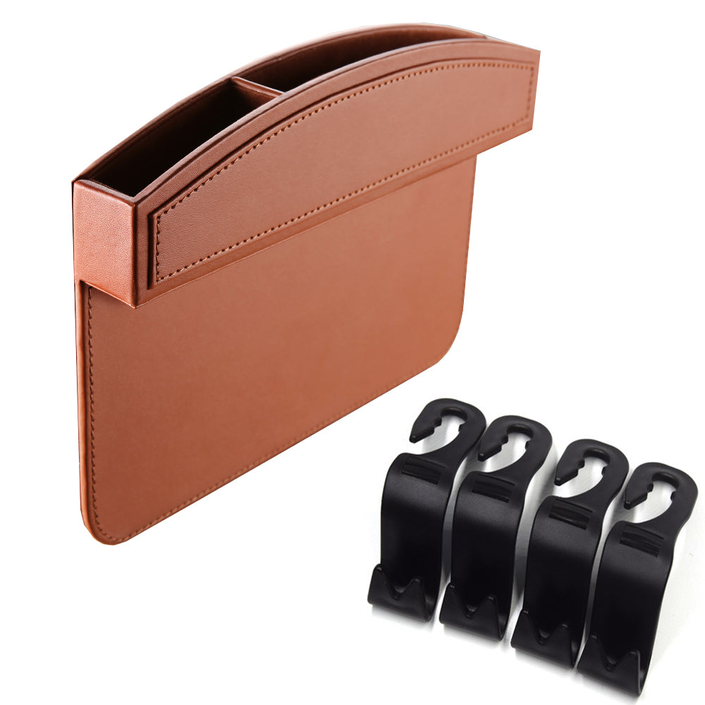 Car Seat Gap Filler Organizer, Custom For All Cars, Leather Car Seat Gap Filler Organizer Box - Car Accessories