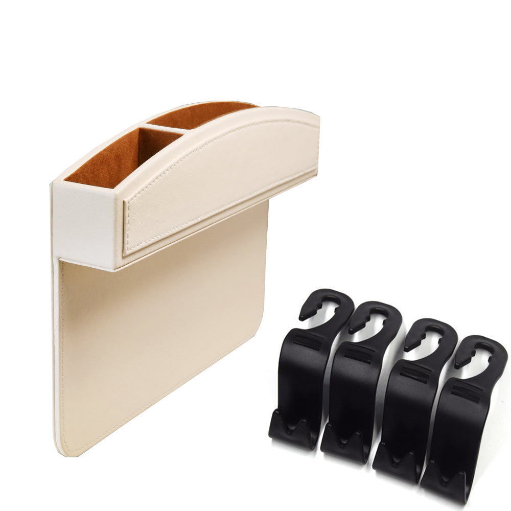 Car Seat Gap Filler Organizer, Custom For All Cars, Leather Car Seat Gap Filler Organizer Box - Car Accessories