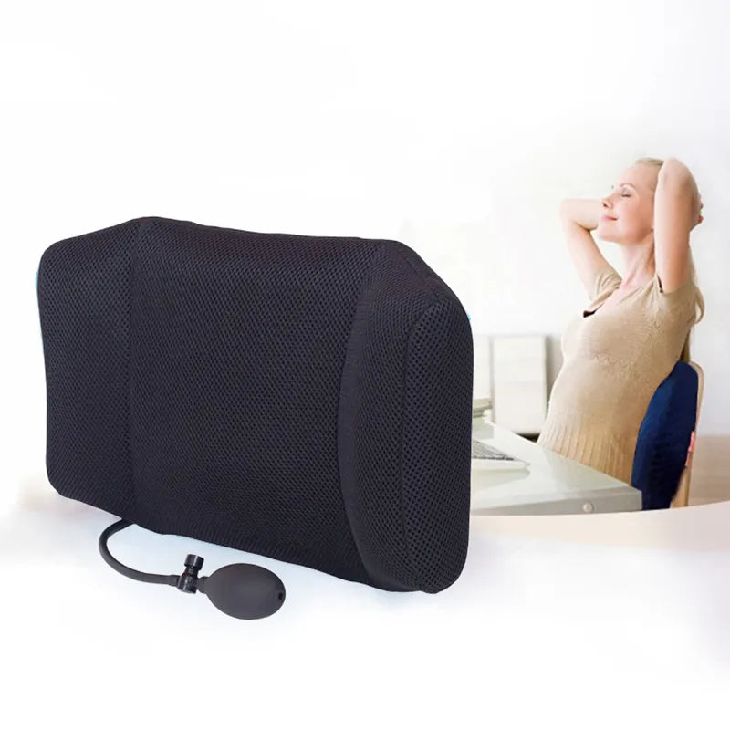 1Pcs BYEPAIN Portable Inflatable Lumbar Support Cushion/ Massage Pillow for Travel Office Car Camping to Wais Back Pain Relief