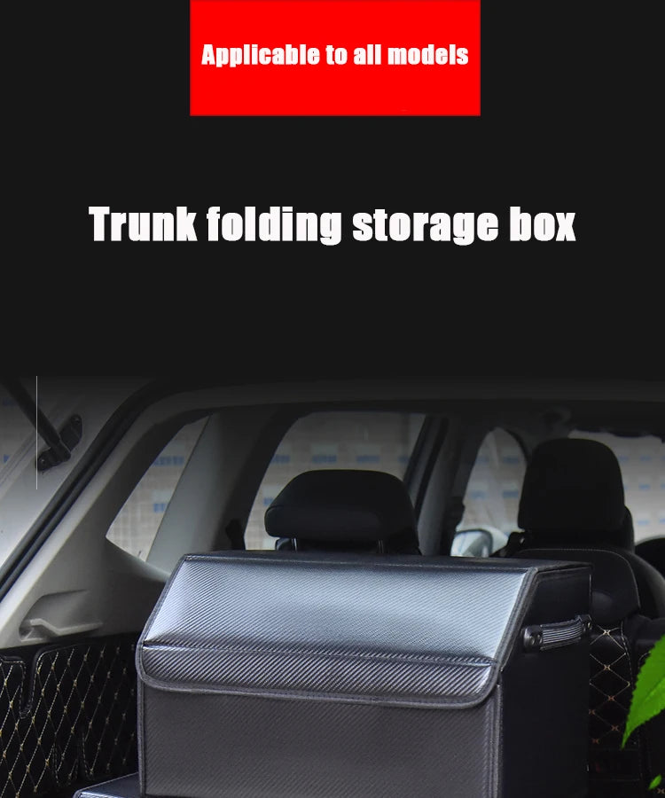 Customizable Detachable Folding Leather Car Trunk Organizer - Spacious Storage Solution - Delicate Leather