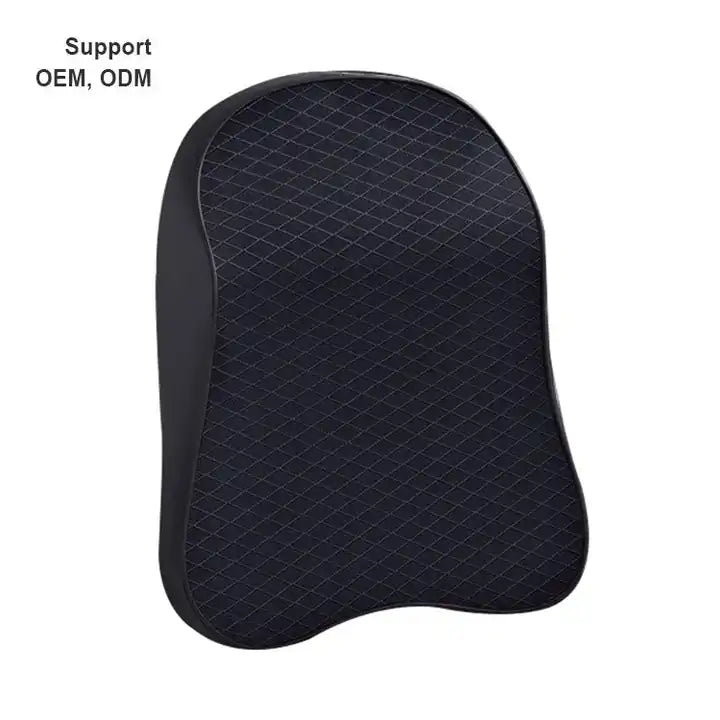 3D Memory Foam Car Neck Pillow with PU Leather Seat Cushion: Universal Lumbar Back Support for Enhanced Comfort and Auto Accessories - Delicate Leather