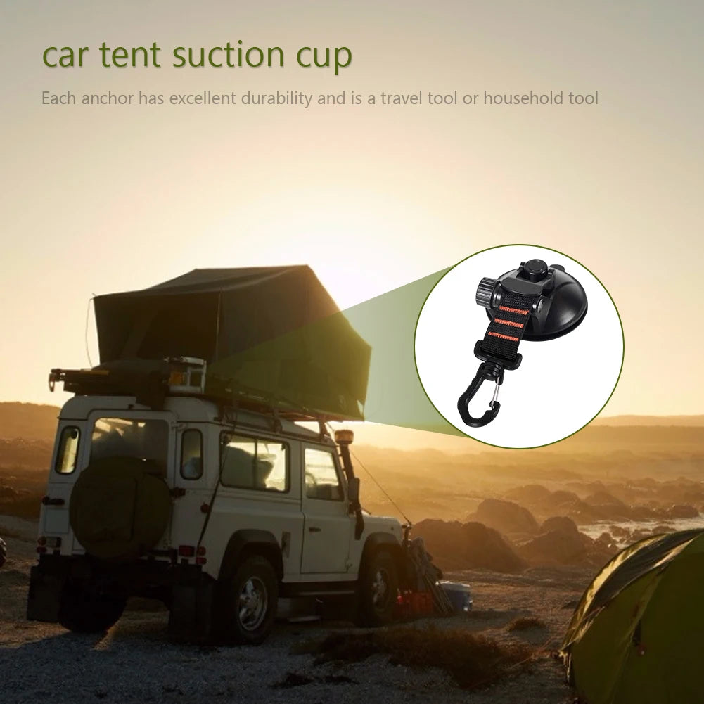 Car Mount Luggage Tarps Tents Anchor Heavy Duty Suction Cup Anchor w/Securing Hooks Car Camping Tarpaulin Accessories - Delicate Leather